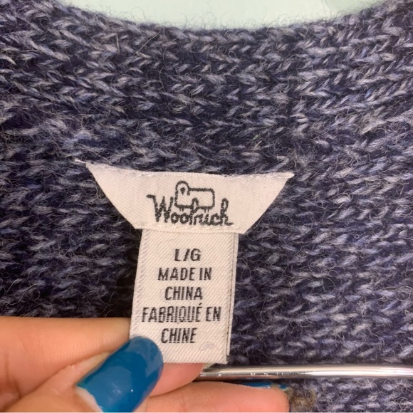 Woolrich shetland Wool Stripped Waist Cardigan Vest Multicolor Fringe Large - Picture 10 of 11